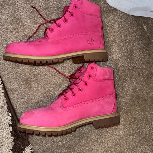 Timberland Leather Lace Up Hot Pink Ankle - Picture 4 of 6